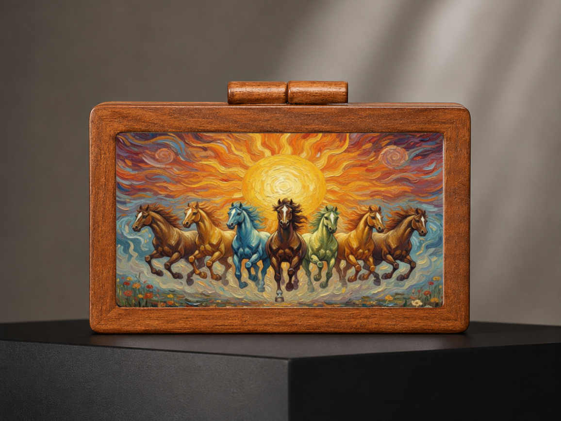 Solar Gallop™  Handcrafted Equine Art Clutch