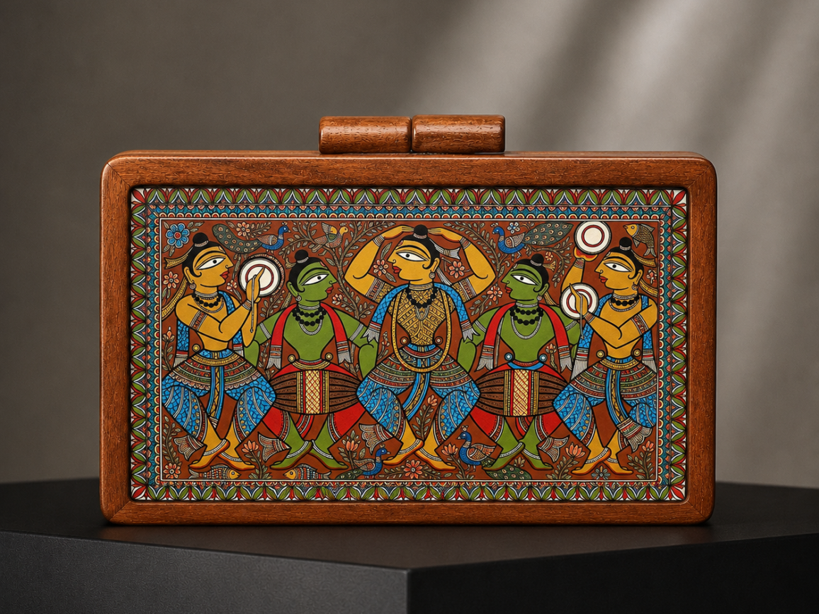 Rhythms of Mithila™ Heritage Art Clutch